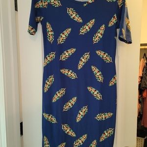 NWT Lularoe Julia dress with feathers size M